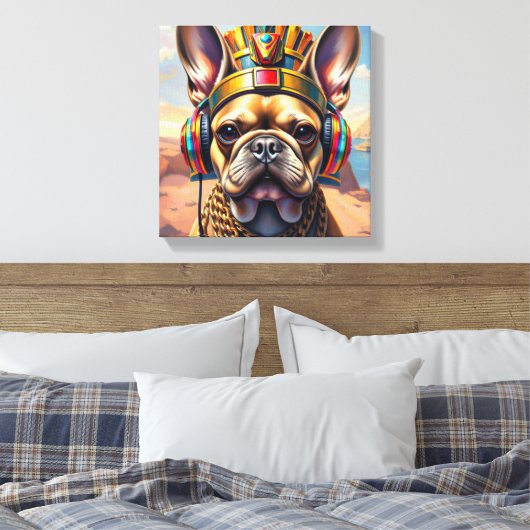 FARAÓ TUT-FRANSCHE BULDOG 3 CANVAS AFDRUK (Insitu (Slaapkamer))