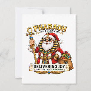 Farao van de Kerstcadeaus Egyptische Kerstman Notitiekaartje