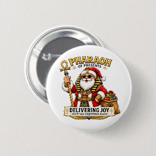 Farao van de Kerstcadeaus Egyptische Kerstman Ronde Button 5,7 Cm