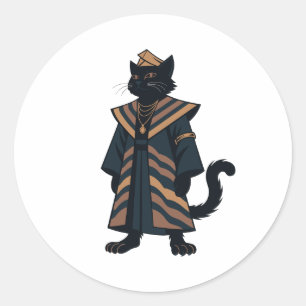 Farao Zwarte Kat Folk Art Sticker