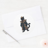 Farao Zwarte Kat Folk Art Sticker (Envelop)
