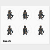 Farao Zwarte Kat Folk Art Sticker (Vel)