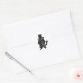Farao Zwarte Kat Folk Art Sticker (Envelop)