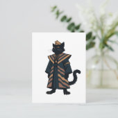 Farao Zwarte Kat Wenskaart Briefkaart (Staand voorkant)