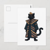 Farao Zwarte Kat Wenskaart Briefkaart (Voorkant / Achterkant)