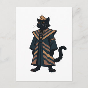 Farao Zwarte Kat Wenskaart Briefkaart