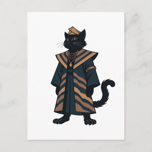 Farao Zwarte Kat Wenskaart Briefkaart (Voorkant)