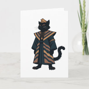 Farao Zwarte Kat Wenskaart Kaart