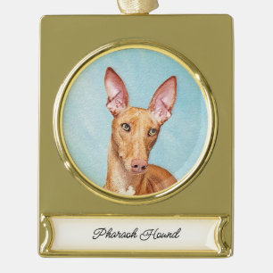 Faraohond Schilderij - Grappige Originele Honden K Verguld Banner Ornament