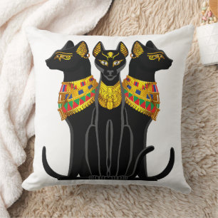 Faraonische zwarte kat kussen