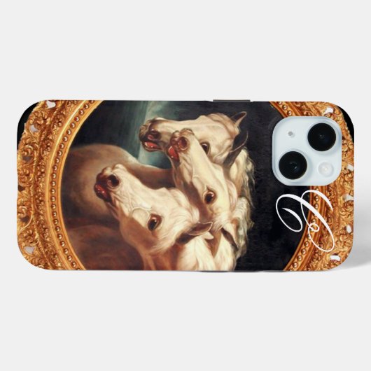 Farao's Chariot Horses Monogram Case-Mate iPhone Case (Achterkant (horizontaal))