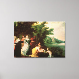 Farao's dochter die Moses ontdekt Canvas Afdruk