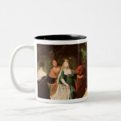 Farao's dochter die Moses ontdekt Tweekleurige Koffiemok (Links)