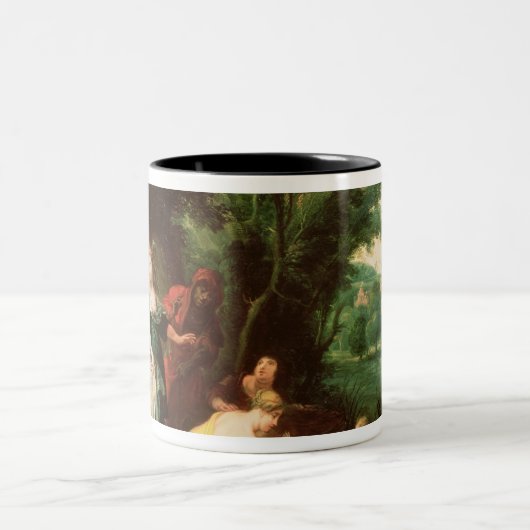 Farao's dochter die Moses ontdekt Tweekleurige Koffiemok (Center)