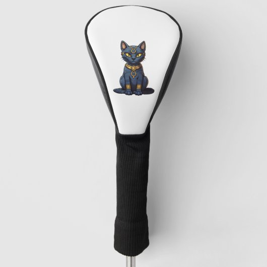 Farao's gouden zwarte kat golfheadcover (Voorkant)
