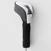 Farao's gouden zwarte kat golfheadcover (Schuin)