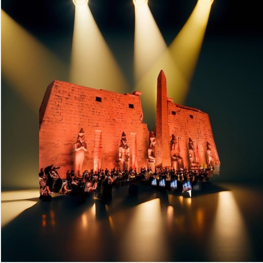 Farao's Luxor tempel Nachtlandschapsfotografie Kalender