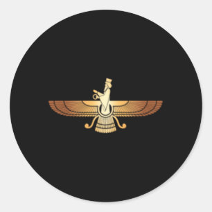Faravahar Iraans nationalisme symbool Zoroastriani Ronde Sticker