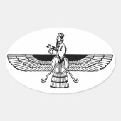 Faravahar Ovale Sticker (Voorkant)