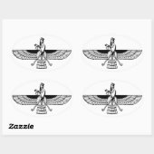 Faravahar Ovale Sticker (Vel)
