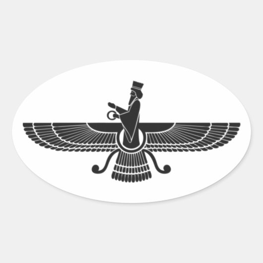 Faravahar Ovale Sticker (Voorkant)