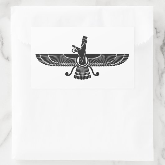 Faravahar Rechthoekige Sticker (Tas)