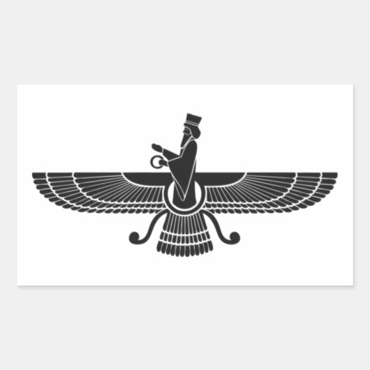 Faravahar Rechthoekige Sticker (Voorkant)