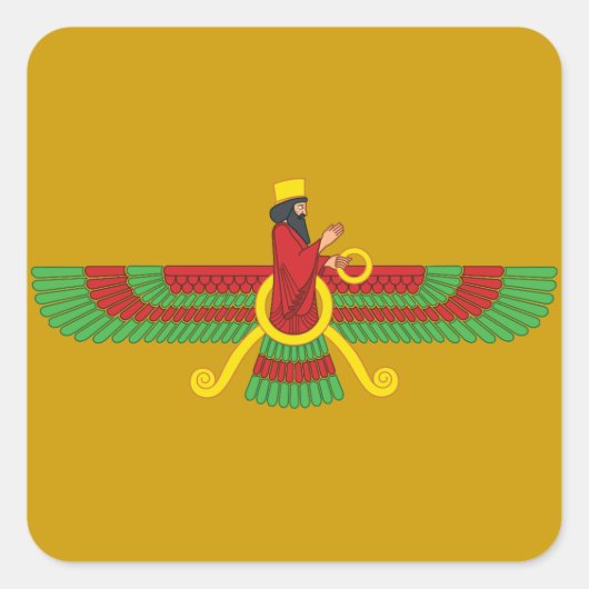 Faravahar-symbool Vierkante Sticker (Voorkant)