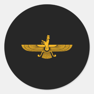 Faravahar Zarathustra Spirituele symbolen Iraans Ronde Sticker