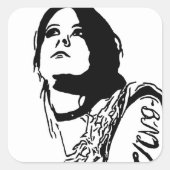 Faraway Stare Vierkante Sticker (Voorkant)