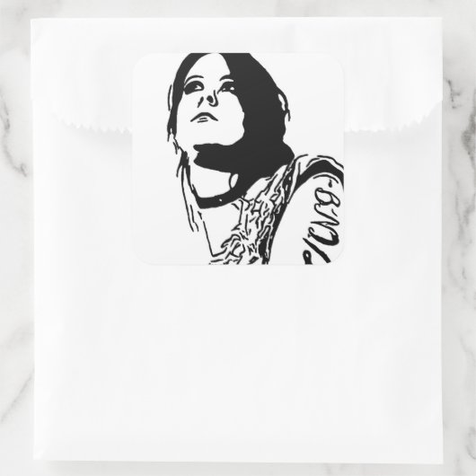 Faraway Stare Vierkante Sticker (Tas)