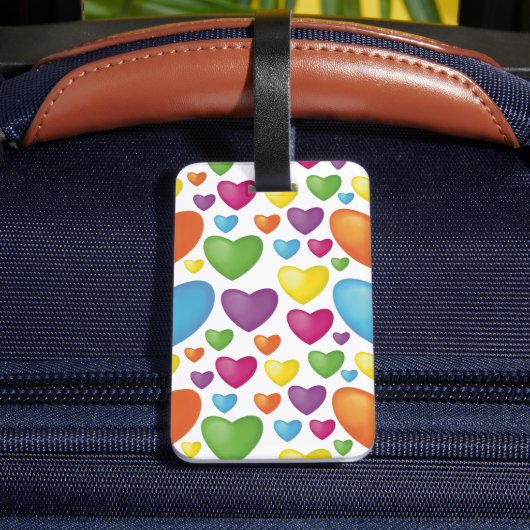 Farbenfrohe Herzen Bagagelabel (Achter Insitu 4)