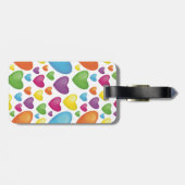 Farbenfrohe Herzen Bagagelabel (Achterkant horizontaal)