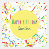 Farbenfrohe Konfetti Sticker Custom Aufkleber  (Voorkant)