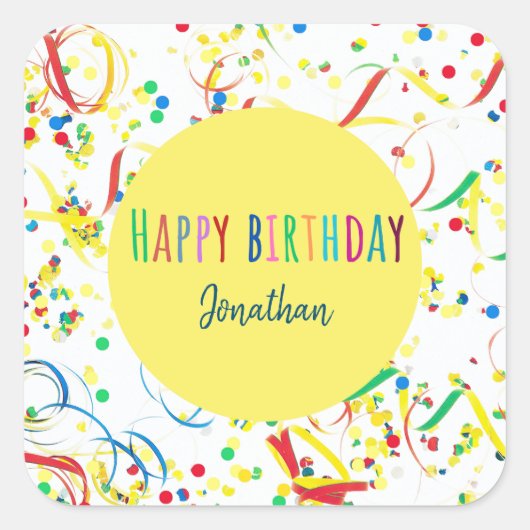 Farbenfrohe Konfetti Sticker Custom Aufkleber (Voorkant)