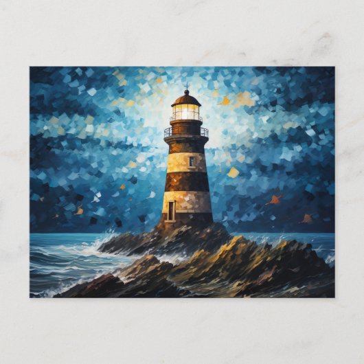 farbenfroher Leuchtturm maritime Lansdchaft Briefkaart (Voorkant)