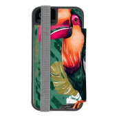Farbenfroher Tukan im Dschungel Incipio iPhone Portemonnee Hoesje (Agenda Achterkant)