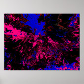 Farbexplosion Blau-Rot Poster (Voorkant)