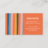 Farbig Minimalistisch Streifen-Orange Beruflich Visitekaartje (Achterkant)