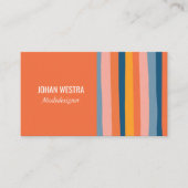 Farbig Minimalistisch Streifen-Orange Beruflich Visitekaartje (Voorkant)