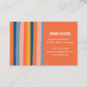 Farbig Minimalistisch Streifen-Orange Beruflich  Visitekaartje (Achterkant)