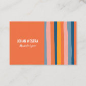 Farbig Minimalistisch Streifen-Orange Beruflich  Visitekaartje (Voorkant)