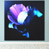 Farbig Strahlende Blüten in Dunkelheit Canvas Afdruk (Insitu (Houten vloer))