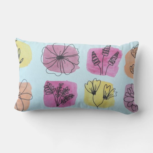 Farbiges Blumen Kussen (Achterkant)