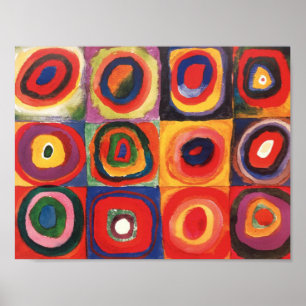 Farbstudies Quadrate - kleurrijke kunst Poster