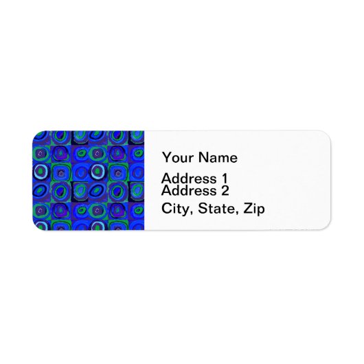 Farbstudies Quadrate Squares Blue Circles Etiket (Voorkant)