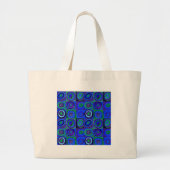 Farbstudies Quadrate Squares Blue Circles Grote Tote Bag (Voorkant)