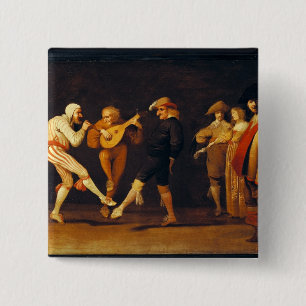 Farce Actors Dancing Vierkante Button 5,1 Cm