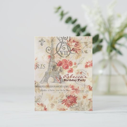 Farele eiffel tower Paris Kaart (Staand voorkant)