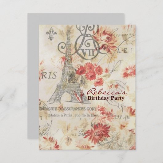 Farele eiffel tower Paris Kaart (Voorkant / Achterkant)